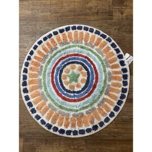 Pottery Barn Kids Bath Mat Round Colorful Star Unisex Bathroom Decor